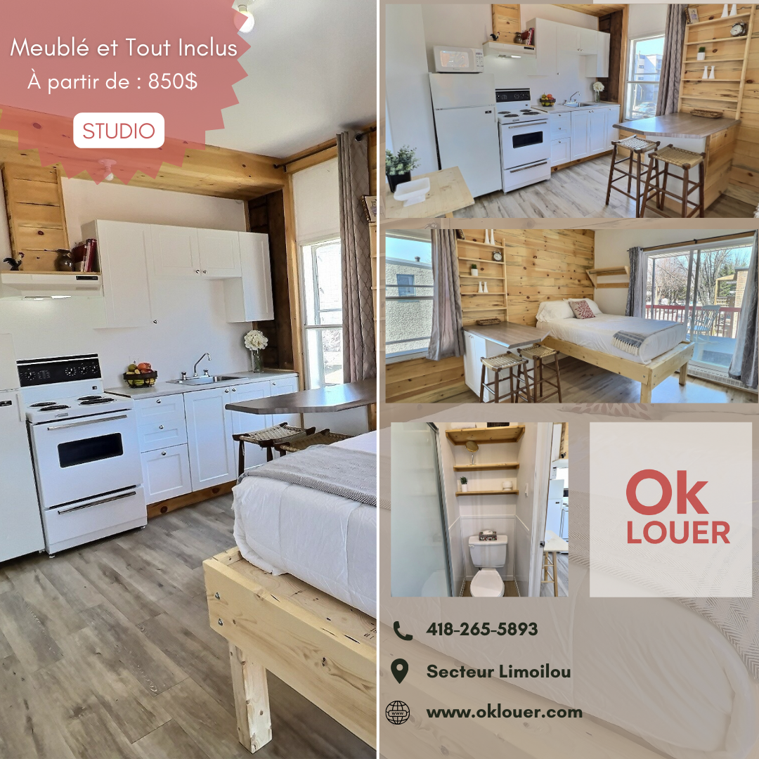 PLUSIEURS STUDIO MEUBLÉ ET TOUT INCLUS À QUÉBEC