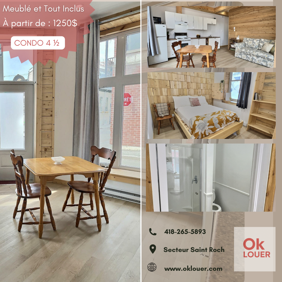 PLUSIEURS APPARTEMENT À LOUER – À QUÉBEC