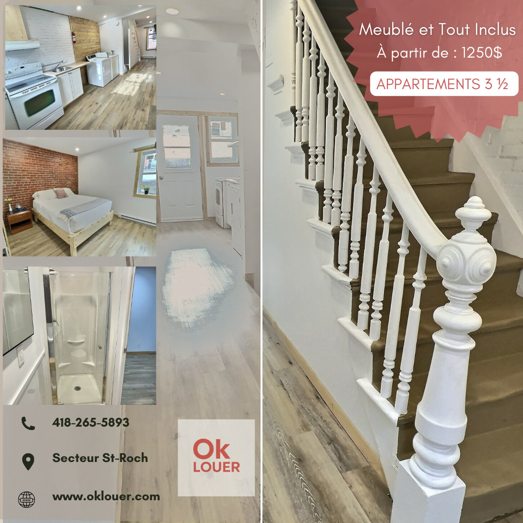PLUSIEURS APPARTEMENT À LOUER – À QUÉBEC